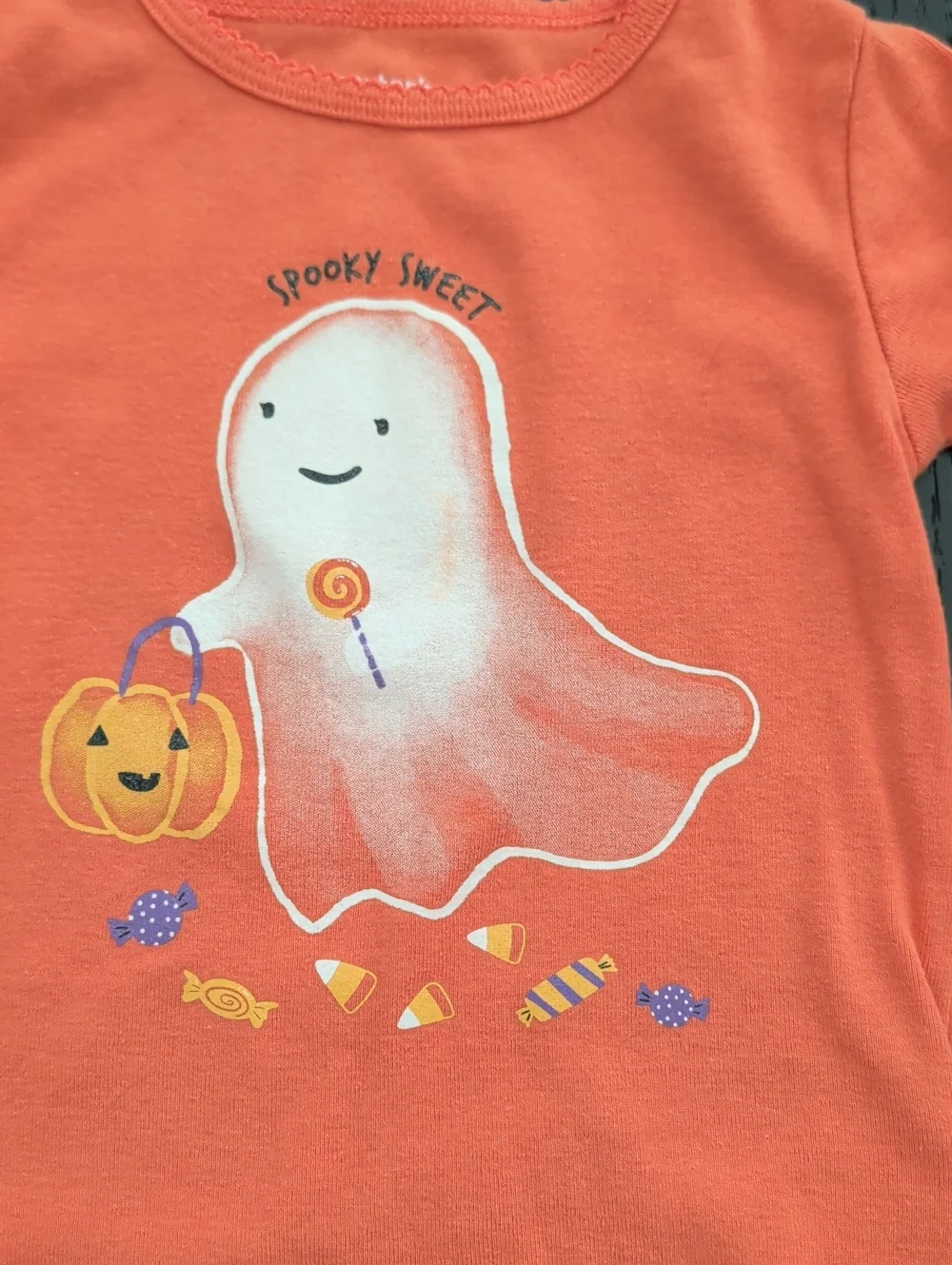 6 Piece Girl Toddler 2T Halloween Clothing Lot Pumpkins Glittery Ghost Candy